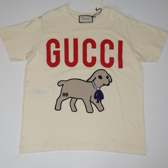 Gucci Tops - 💛SOLD🖤 Gucci Lamb Print Embroidered T-shirt in Off-White
